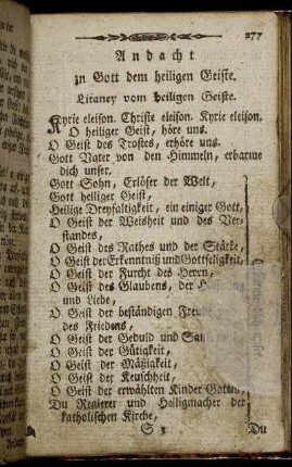 Andacht zu Gott dem heiligen Geiste. - Andacht vom heiligsten Herzen Jesu.