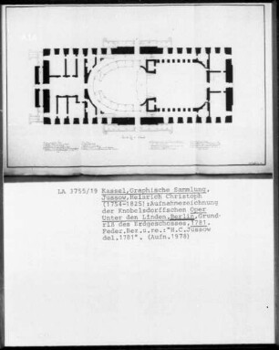 Aufnahmezeichnung der Knobelsdorffschen Oper, Unter den Linden, Berlin, Erdgeschoss