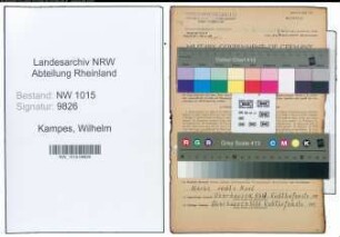 Entnazifizierung Wilhelm Kampes , geb. 26.07.1897 (Stahlarbeiter)
