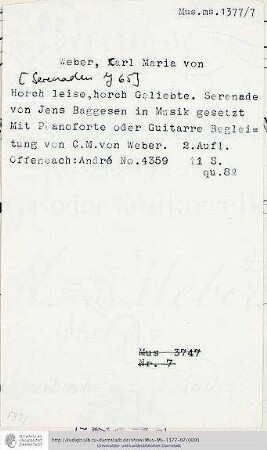 Horch leise, horch Geliebte