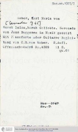 Horch leise, horch Geliebte