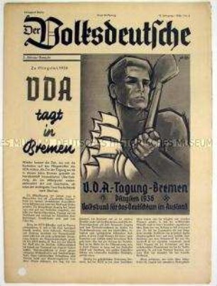 Halbmonatszeitschrift "Der Volksdeutsche" u.a. zur VDA-Tagung in Bremen