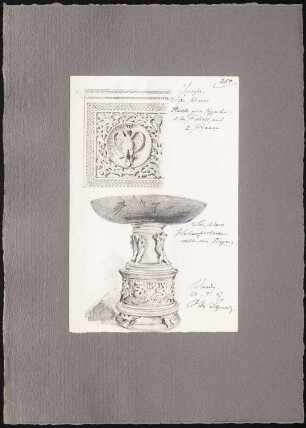 Reiseskizzen aus Italien: Venedig: Relief, Weihwasserbecken in San Marco (Perspektivische Ansicht, Ansicht)