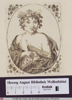 Bacchus mit einer Flöte.