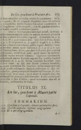 Titulus XI. De his, quae siunt à Majori parte Capituli.
