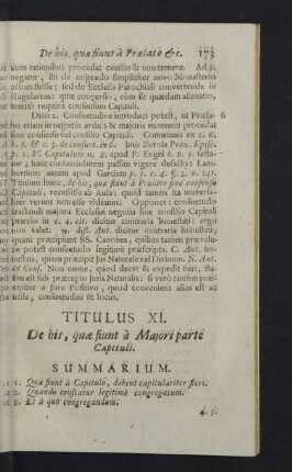 Titulus XI. De his, quae siunt à Majori parte Capituli.