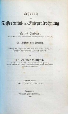 Lehrbuch der Differential- und Integralrechnung, 2