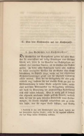 C. Von dem Kirchenrechte und der Kirchenzucht.