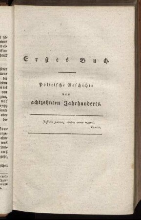 Erstes Buch. Politische Geschichte des achtzehnten Jahrhunderts.