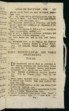 237-247, Libri Miscellanaei Seu Varii Argumenti.