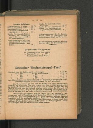 Deutscher Wechselstempel-Tarif