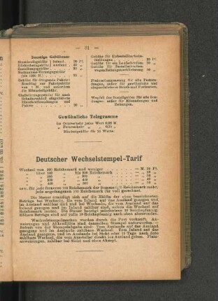 Deutscher Wechselstempel-Tarif