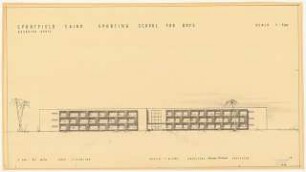Sportfield Kairo Sporting School for Boys: Boarding House, East Elevation 1:200