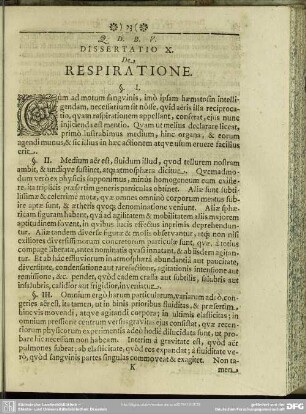 Dissertatio X. De Respiratione
