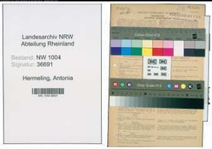 Entnazifizierung Antonia Hermeling , geb. 27.10.1913 (Ordensschwester)