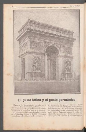El gusto latino y el gusto germánico : [Traducción] - (De "L'Illustration", de París)