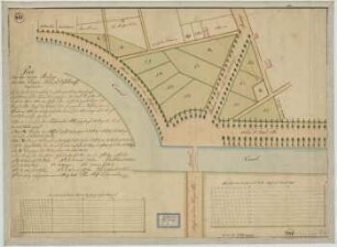 Plan von der neuen Anlage vor dem Flinger-Tor zu Düsseldorf.