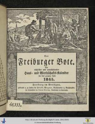 15. Jg.: Der Freiburger Bote: Ein nützlicher und unterhaltender Haus- und Wirthschaftskalender