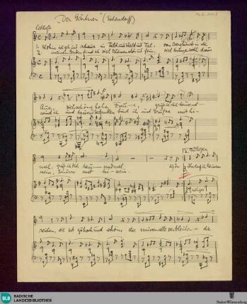 Der Gärtner. Fragments - Mus. Hs. 1400,9 : V, pf; a; RebF CF 105