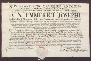 Testimonium ordinum des Anton Ferdinand von Hanxleden .