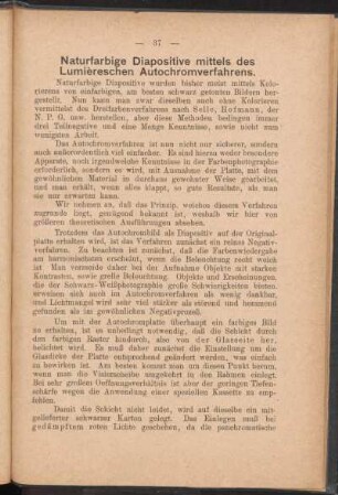 Naturfarbige Diapositive mittels des Lumièreschen Autochromverfahrens.