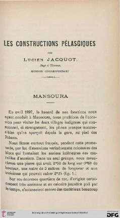 Sér. 4: Les constructions pélasgiques