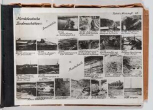 Albumblatt 40 mit Angebotsserie "Technik und Wirtschaft. Norddeutsche Bodenschätze. Braunkohle. Muschelkalk"