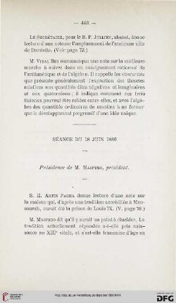 Séance du 18 Juin 1886