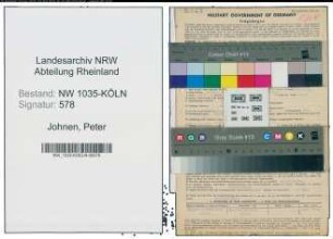 Entnazifizierung Peter Johnen , geb. 12.06.1910 (Elektromonteur)
