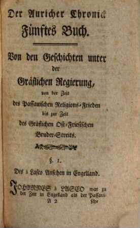 Des weil. ältesten Stadts-Predigers zu Aurich Christian Funcks Ost-Friesische Chronick, 3