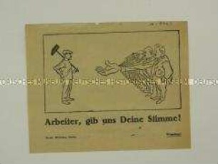 Illustrierter Handzettel zur Reichspräsidentenwahl 1932 für die Wahl von Ernst Thälmann