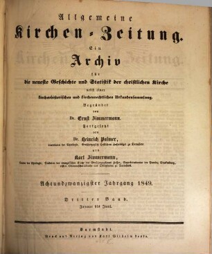 Allgemeine Kirchenzeitung. 28. 1849