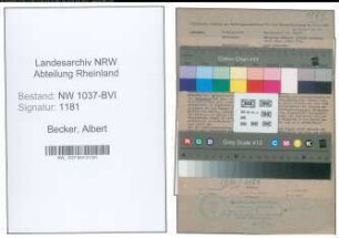 Entnazifizierung Albert Becker , geb. 05.06.1904 ()