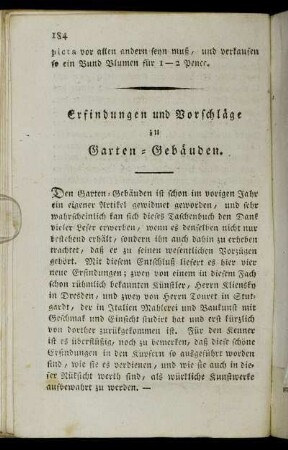 Erfindungen und Vorschläge zu Garten-Gebäuden.