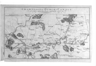 CHARTE VON DEM OURCQ-CANALE zwischen Paris und Lisy. - [Ca. 1:360.000]. - [Weimar], [ca. 1804]. - 1 Kt. : Kupferst. ; 29 x 18 cm. - Maßstab in graph. Form (Toisen). - Ohne Kt.-Netz