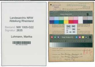 Entnazifizierung Martha Lohmann , geb. 30.06.1904 (Milchhaendlerin)
