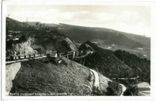 Moldau. Eisenbahnbrücke zwischen Moldau u. Niklasberg