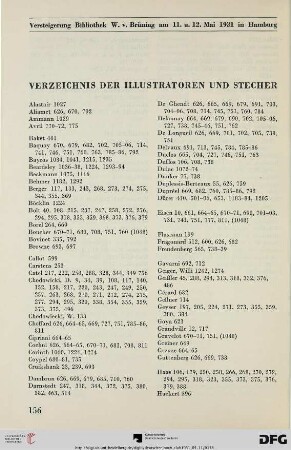 Verzeichnis der Illustratoren und Stecher