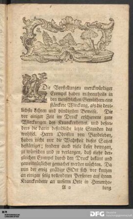 Letzte Stunden einer von JEsu wiedergefundenen Seele.