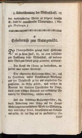 4. Erfordernisse zum Naturgemälde