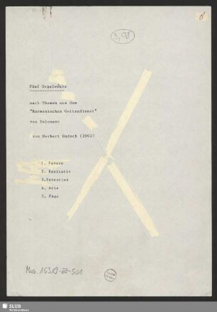 Orgelwerke nach Themen aus dem & "Harmonischen Gottesdienst" - Mus.15319-ZZ-501 : org