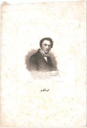 Voit, August von; Porträt August von Voit - August von Voit mit Zirkel