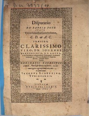Disp. de patria potestate
