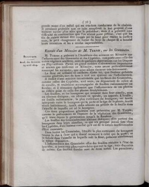 Extrait d´un Mémoire de M. Turpin, sur les Graminées.