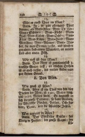 II. Von Asien.