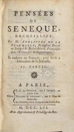 Pensées de Séneque, 2