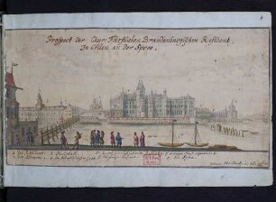 Aquarell: Schloss mit Schlosskirche