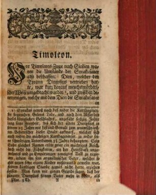 Plutarchs von Chäronea Lebensbeschreibungen der berühmten Männer Theseus, Romulus, Lykurgs, Numa, Solons und P. Val. Publicola, Dritter Theil