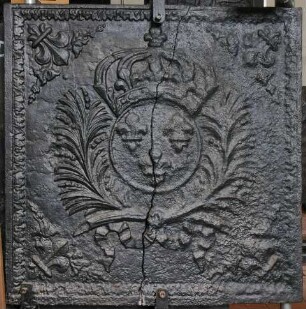 Kaminplatte, Wappen Frankreichs, Schwurhand