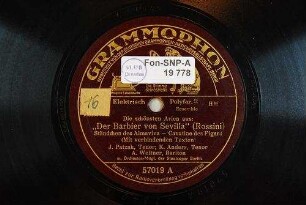Die schönsten Arien aus: "Der Barbier von Sevilla" : Ständchen des Almaviva - Cavatine des Figaro; (mit verbindenden Texten) / (Rossini)